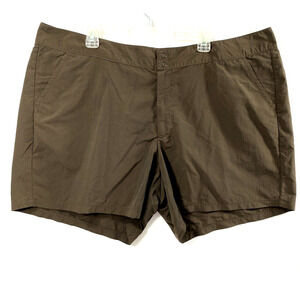 Eddie Bauer Shorts Womens Plus Size 24W Brown Nylon Outdoors Gorpcore Pockets‎